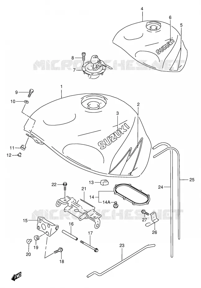 RESERVOIR D'ESSENCE (MODELE W) Suzuki MOTO 750 GSX-R 1999  GSX-R750X(E2)