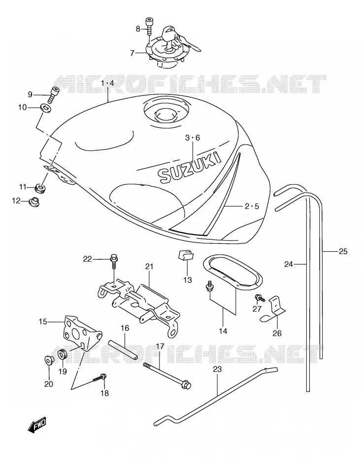 RESERVOIR D'ESSENCE (MODELE X) Suzuki MOTO 600 GSX-R 1997  GSX-R600V(E2)