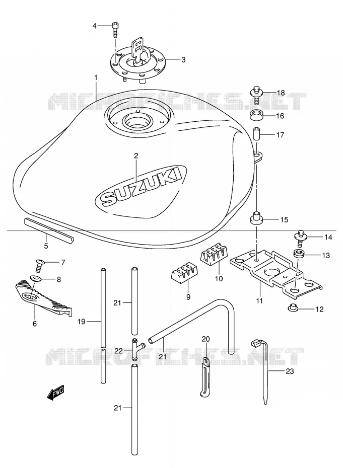 RESERVOIR D'ESSENCE (MODELE Y/K1) Suzuki MOTO 600 BANDIT 2001  GSF600SK1(E2)
