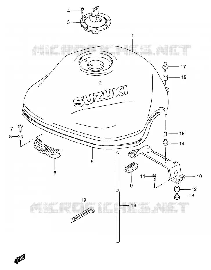 RESERVOIR D'ESSENCE (MODELE Y) Suzuki MOTO 1200 BANDIT 1999  GSF1200X(E2)