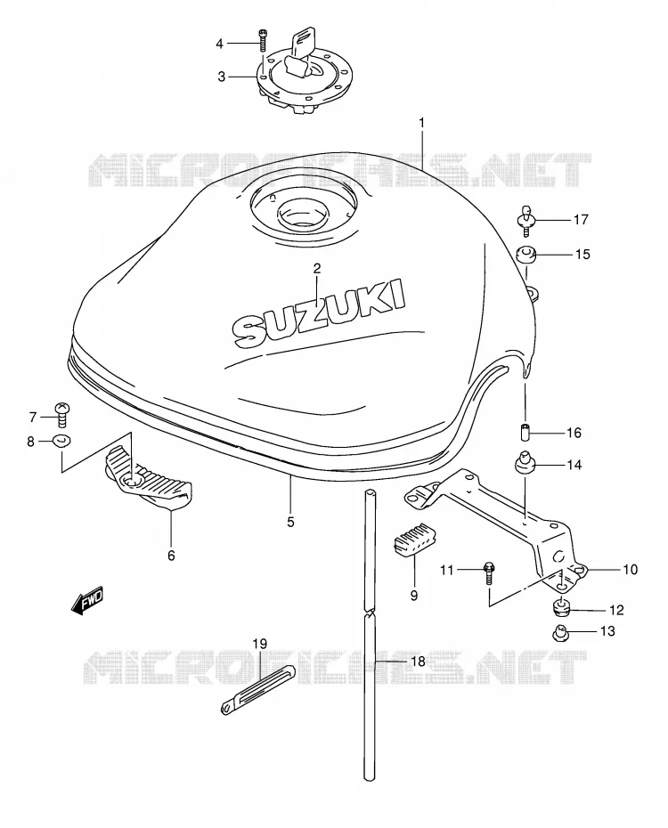 RESERVOIR D'ESSENCE (MODELE Y) Suzuki MOTO 1200 BANDIT 2000  GSF1200SY(E28)