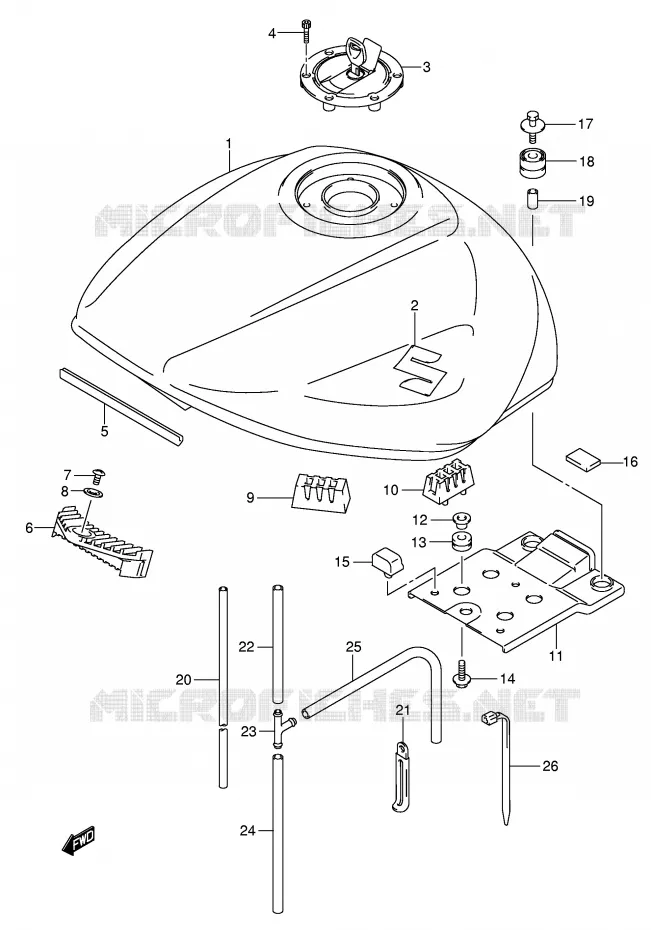 RESERVOIR D'ESSENCE Suzuki MOTO 650 BANDIT 2005  GSF650SK5(E2)