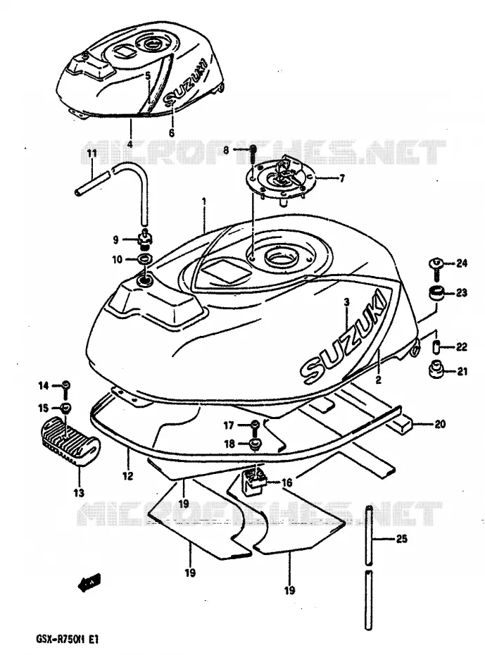 RESERVOIR D'ESSENCE Suzuki MOTO 750 GSX-R 1991  GSX-R750M