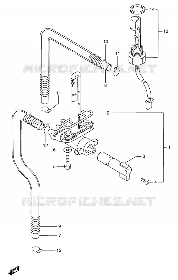 ROBINET D'ESSENCE (MODELE T/V/W) Suzuki MOTO 1100 GSX-R 1994  GSX-R1100WR(E2)