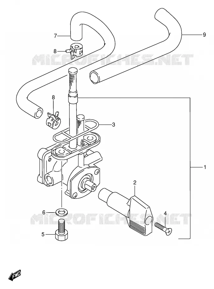 ROBINET D'ESSENCE Suzuki MOTO 600 BANDIT 1996  GSF600T/GSF600ST/GSF600UT/GSF600SUT