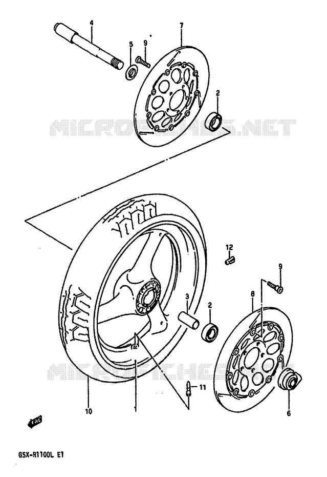 ROUE AVANT Suzuki MOTO 1100 GSX-R 1990  GSX-R1100L(K/L)
