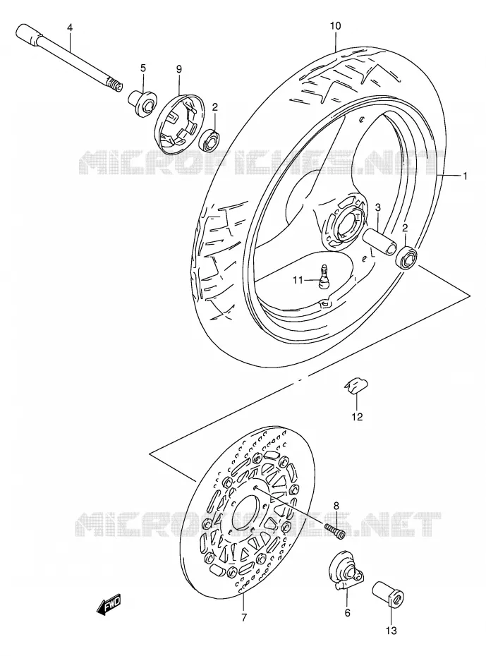 ROUE AVANT Suzuki MOTO 250 BANDIT 2000  GSF250VY(E24)