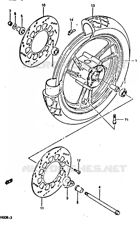 ROUE AVANT Suzuki MOTO 400 GSX-R 1987  GSX-R400H