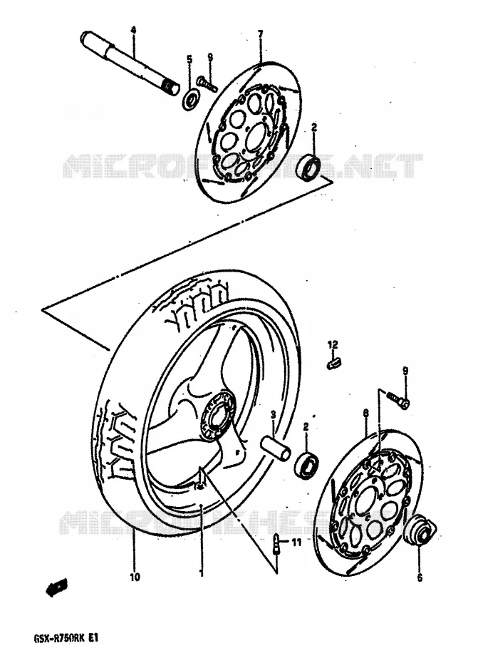 ROUE AVANT Suzuki MOTO 750 GSX-R 1989  GSX-R750RK