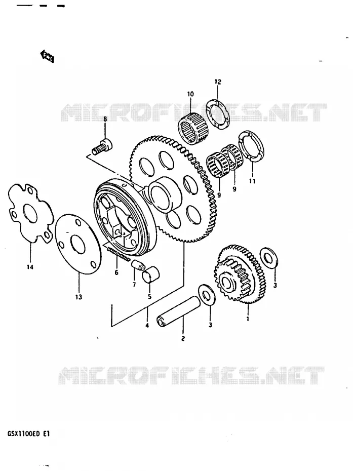 ROUE LIBRE DE DEMARREUR Suzuki MOTO 1100 GSX 1982  GSX1100Z(Z/D)