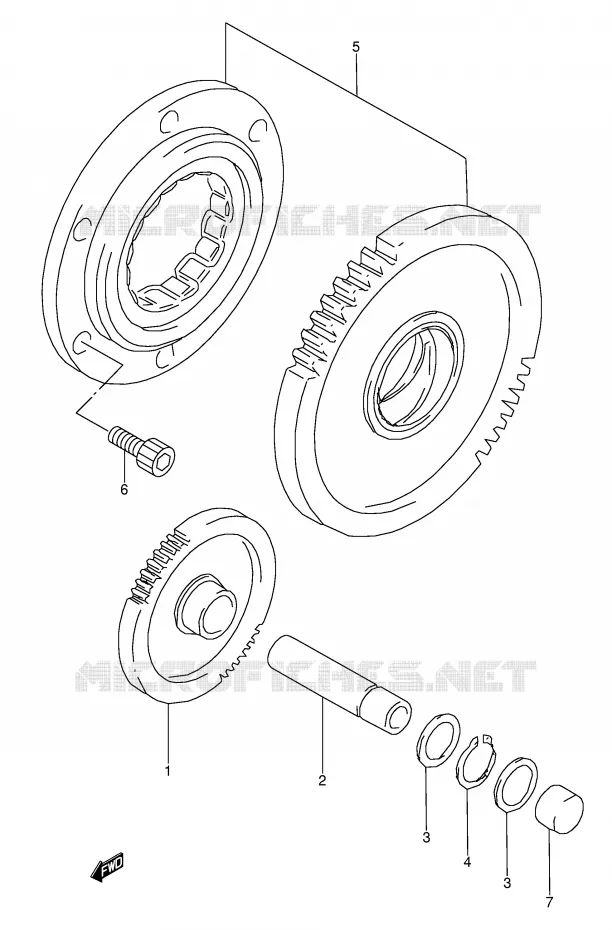 ROUE LIBRE DE DEMARREUR Suzuki MOTO 1100 GSX-R 1997  GSX-R1100WV(E28)