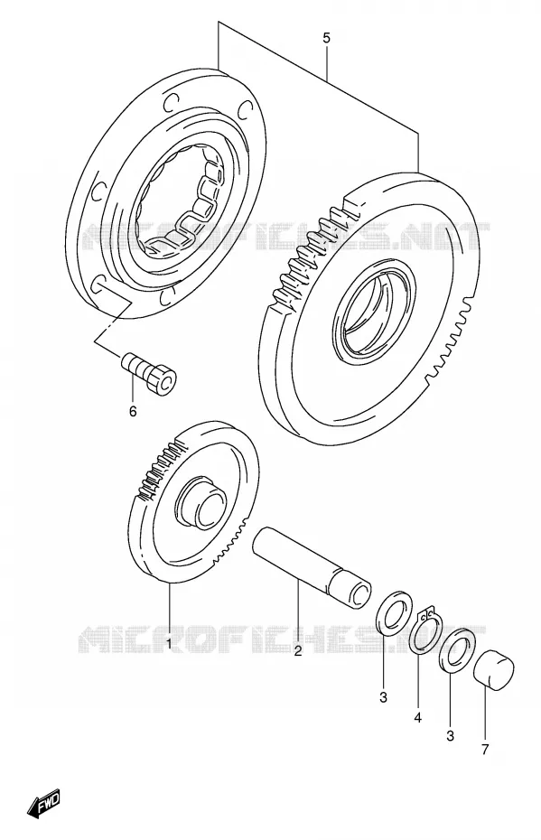 ROUE LIBRE DE DEMARREUR Suzuki MOTO 1100 GSX-R 1998  GSX-R1100WW(E2)