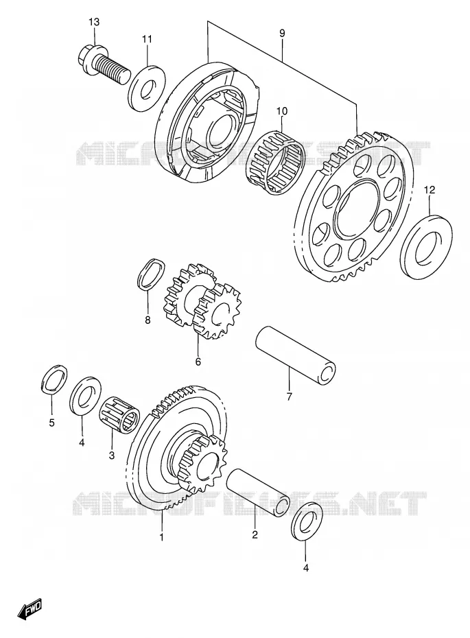 ROUE LIBRE DE DEMARREUR Suzuki MOTO 750 GSX-R 1999  GSX-R750X(E2)