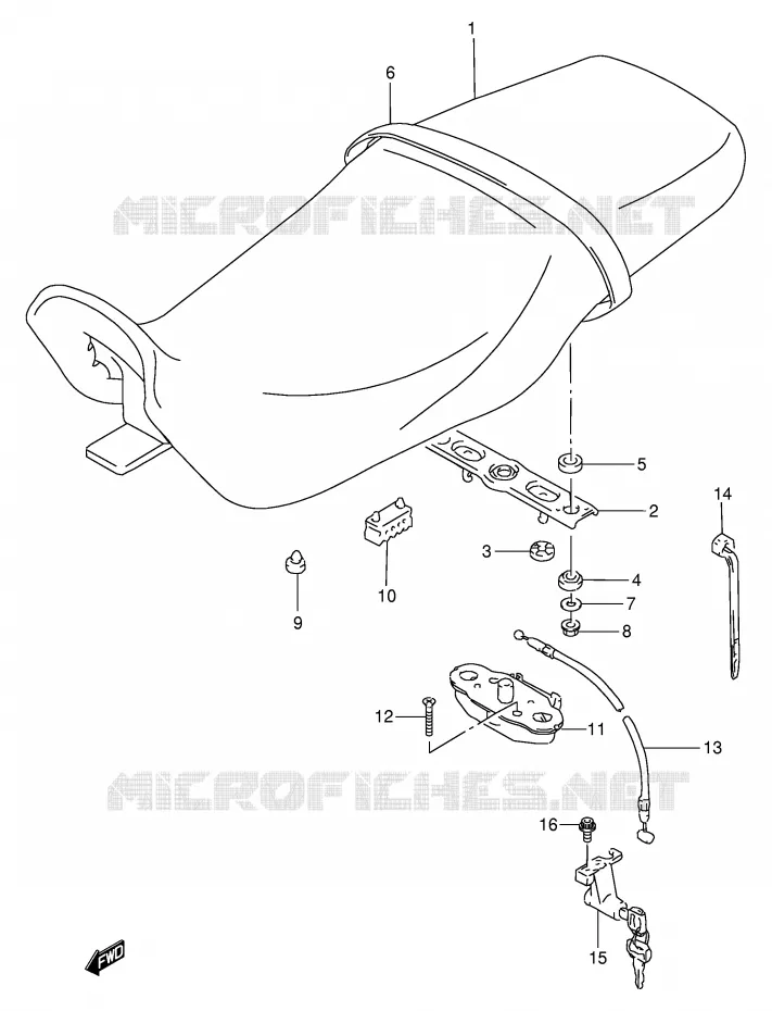 SELLE Suzuki MOTO 250 GSX 1993  GSX250FP(E24)