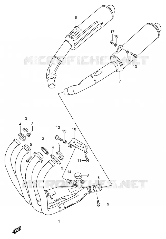 SILENCIEUX (MODELE P/R) Suzuki MOTO 1100 GSX-R 1994  GSX-R1100WR(E2)
