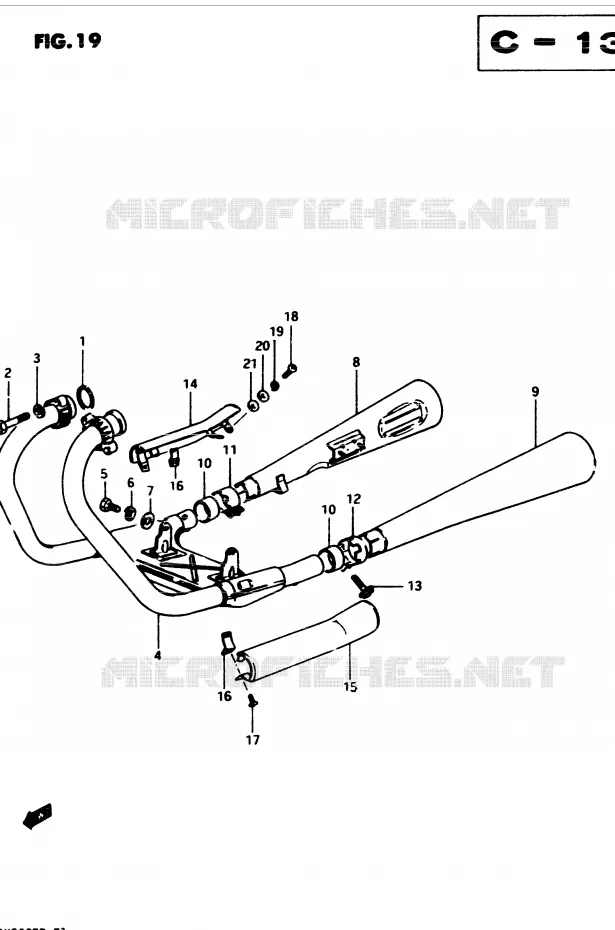 SILENCIEUX Suzuki MOTO 250 GSX 1982  GSX250Z(Z/D)