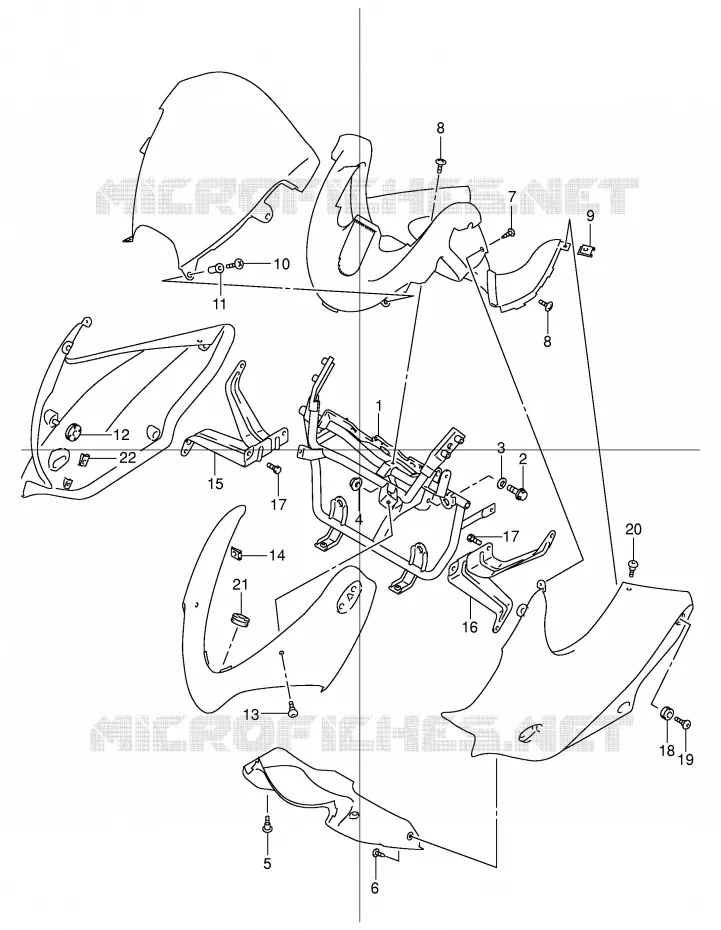 SUPPORTS / FIXATIONS CARENAGES (CAPUCHON / CACHE) Suzuki MOTO 600 BANDIT 2003  GSF600SK3(E2)