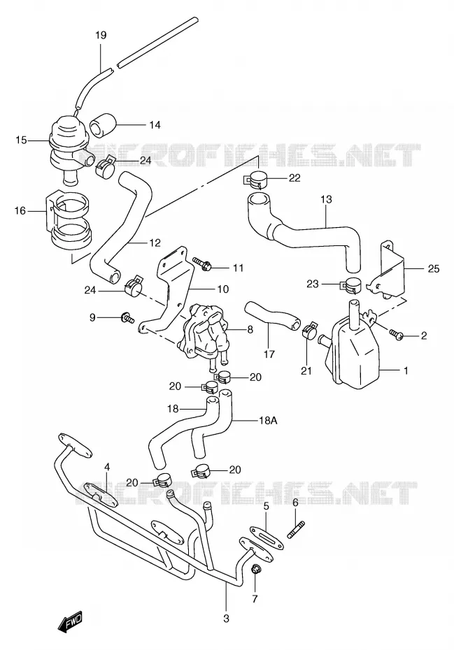SYSTÈME DE RECYCLAGE GAZ D'ECHAPPEMENT (GSF1200W/X/Y E18) Suzuki MOTO 1200 BANDIT 1999  GSF1200X(E2)