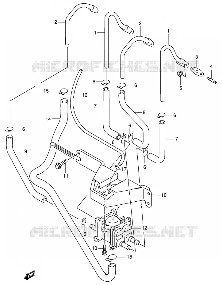 SYSTEME RECYCLAGE GAZ ECHAPPEMENT (MODELE W/X E18,E39) Suzuki MOTO 750 GSX-R 1999  GSX-R750X(E2)