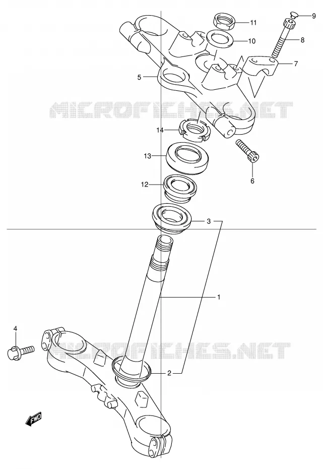 TE DE FOURCHE (VOIR NOTE) Suzuki MOTO 600 BANDIT 2004  GSF600UK4(E2)