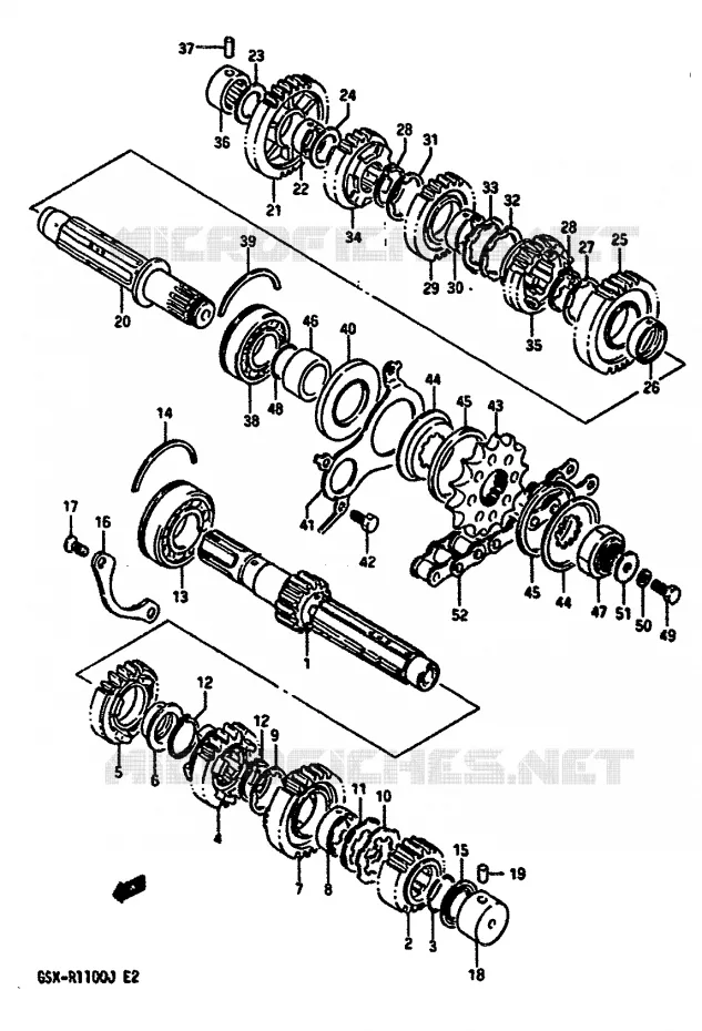 TRANSMISSION Suzuki MOTO 1100 GSX-R 1988  GSX-R1100J(G/H/J)