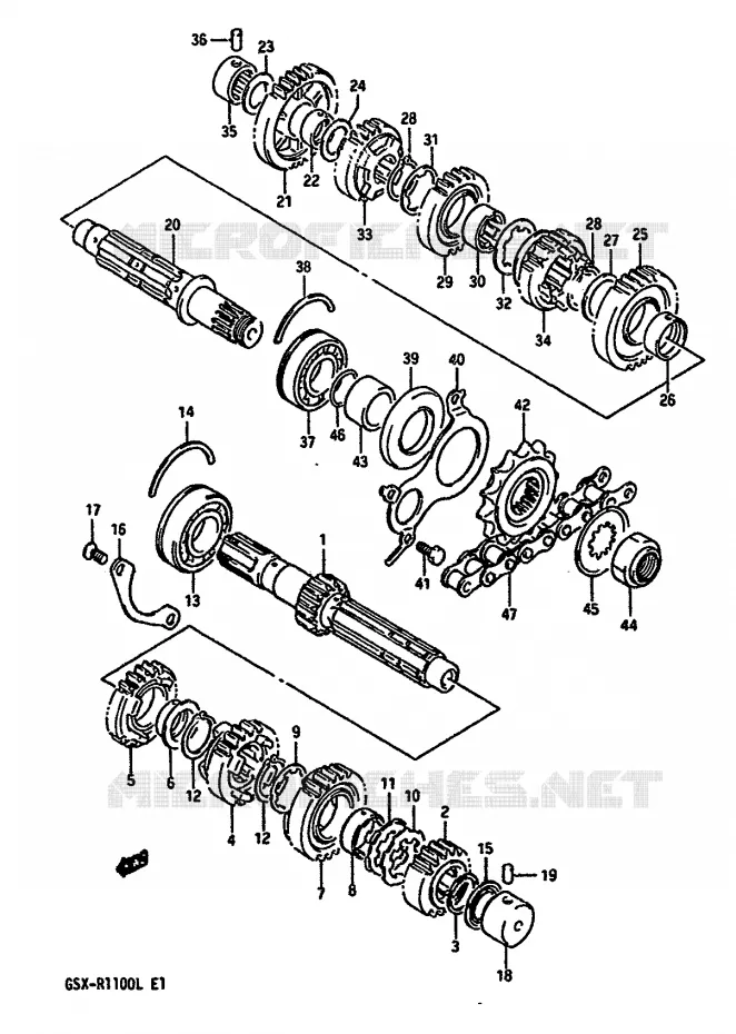 TRANSMISSION Suzuki MOTO 1100 GSX-R 1990  GSX-R1100L(K/L)