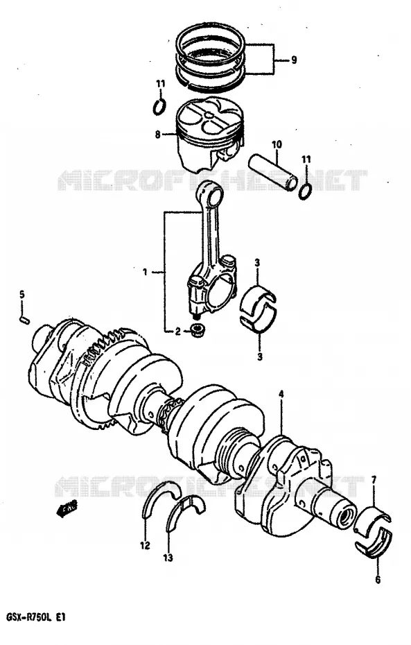 VILEBREQUIN (MODELE J/K) Suzuki MOTO 750 GSX-R 1990  GSX-R750L(J/K/L)