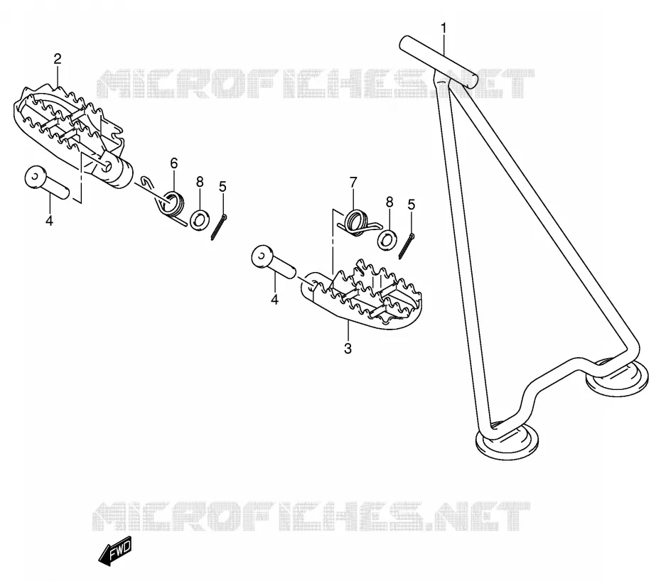 BEQUILLE - REPOSE PIED Suzuki MOTO 125 RM 2002  RM125K2(E2)