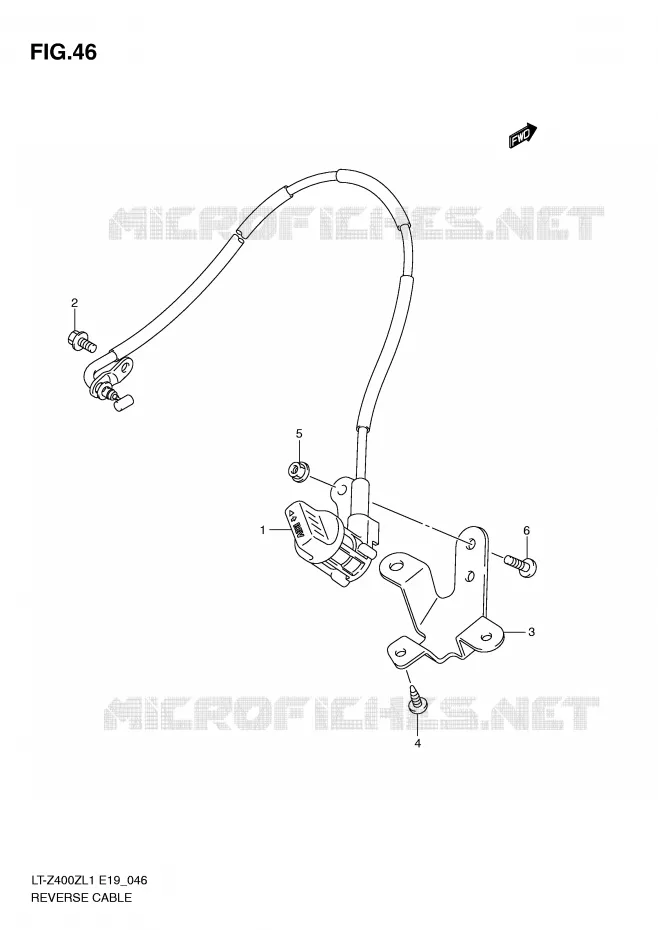 CABLE DE MARCHE ARRIERE (LT-Z400L1 E19) Suzuki QUAD 400 QUADSPORT 2011  LT-Z400ZL1(E19)