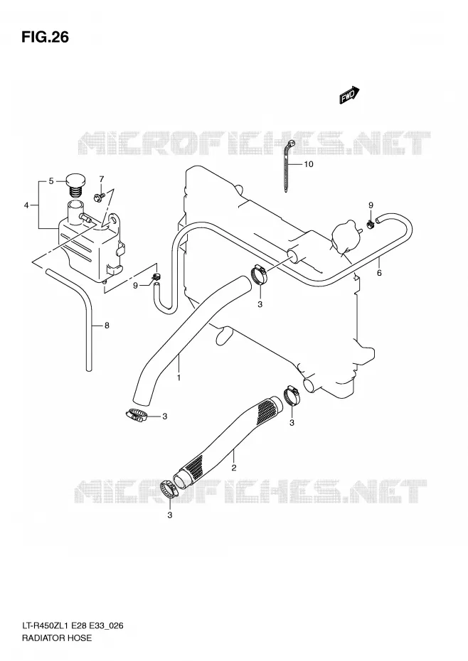 DURITE DE RADIATEUR Suzuki QUAD 450 QUADRACER 2011  LT-R450ZL1(E28/E33)