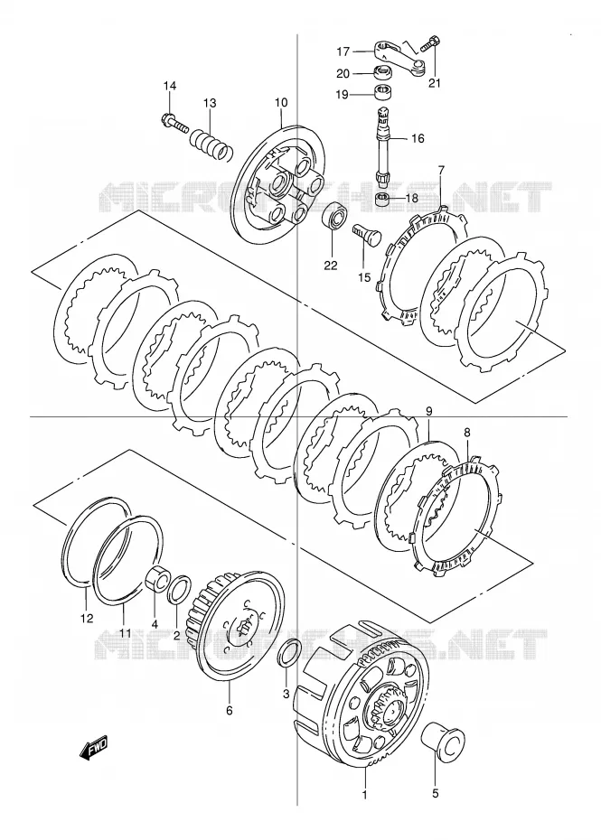 EMBRAYAGE Suzuki MOTO 250 DR 1998  DR250RW(E24)