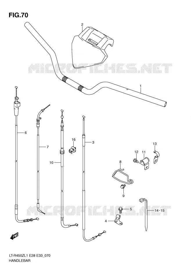 GUIDON (LT-R450ZL1 E33) Suzuki QUAD 450 QUADRACER 2011  LT-R450L1(E28/E33)