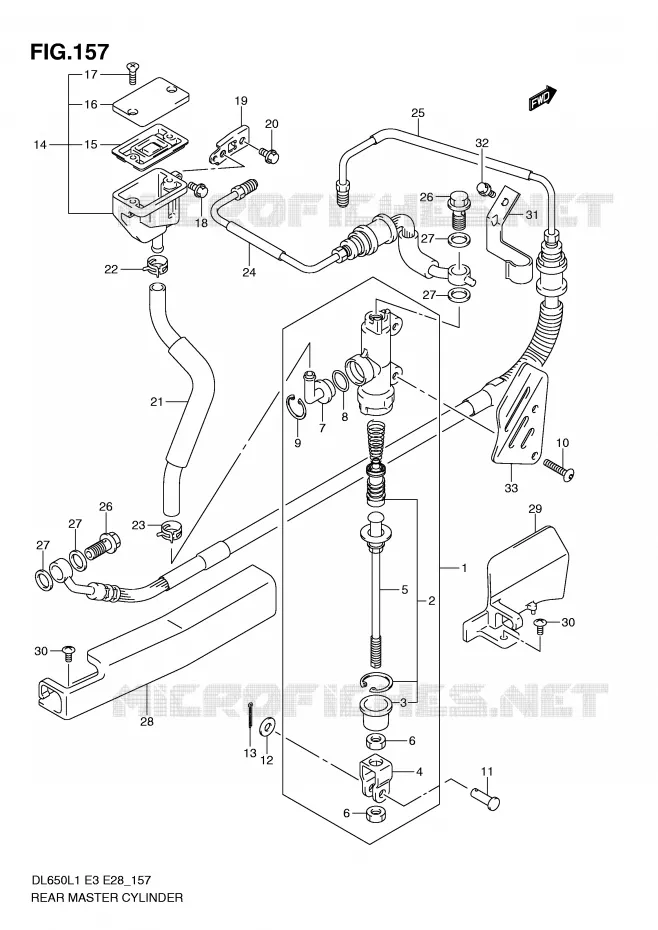 MAITRE CYLINDRE DE FREIN ARRIERE (DL650AL1 E3) Suzuki MOTO 650 V-STROM 2011  DL650AL1(E3)