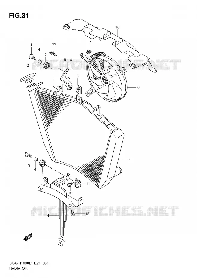 RADIATEUR Suzuki MOTO 1000 GSX-R 2012  GSX-R1000UFL1(E21)