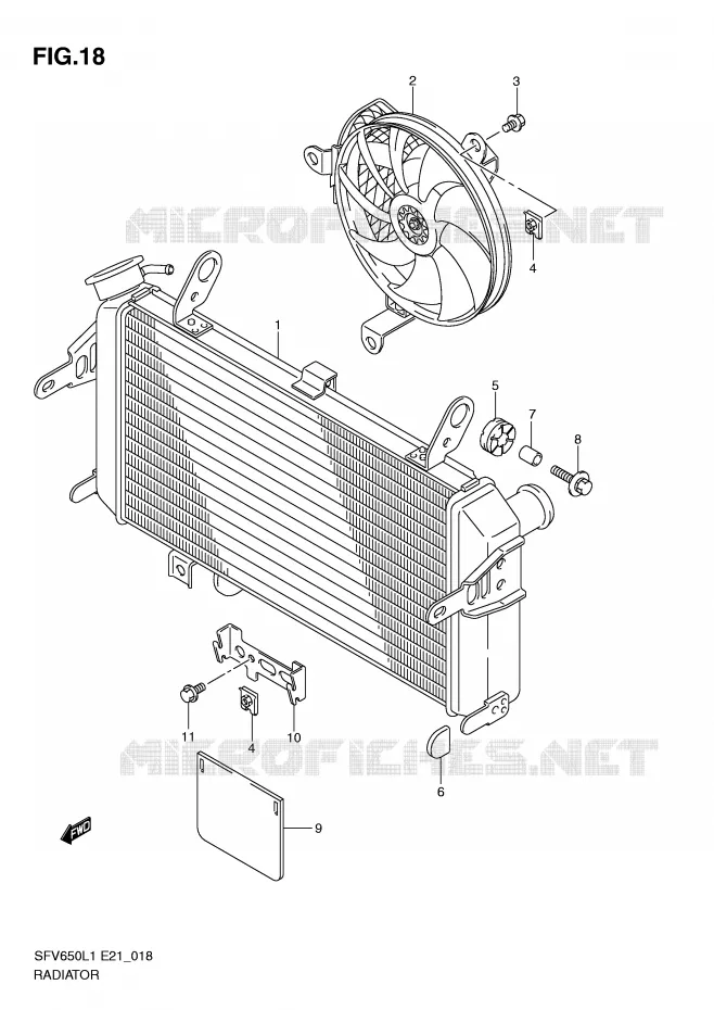 RADIATEUR Suzuki MOTO 650 GLADIUS 2011  SFV650UAL1(E21)