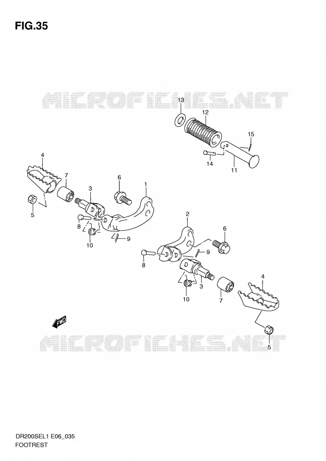 REPOSE PIEDS (DR200SEL1 E6) Suzuki MOTO 200 DR 2011  DR200SEL1(E6)