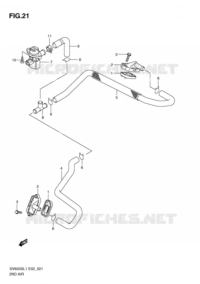 SYSTEME RECYCLAGE GAZ ECHAPPEMENT Suzuki MOTO 650 SV 2011  SV650SL1(E2)