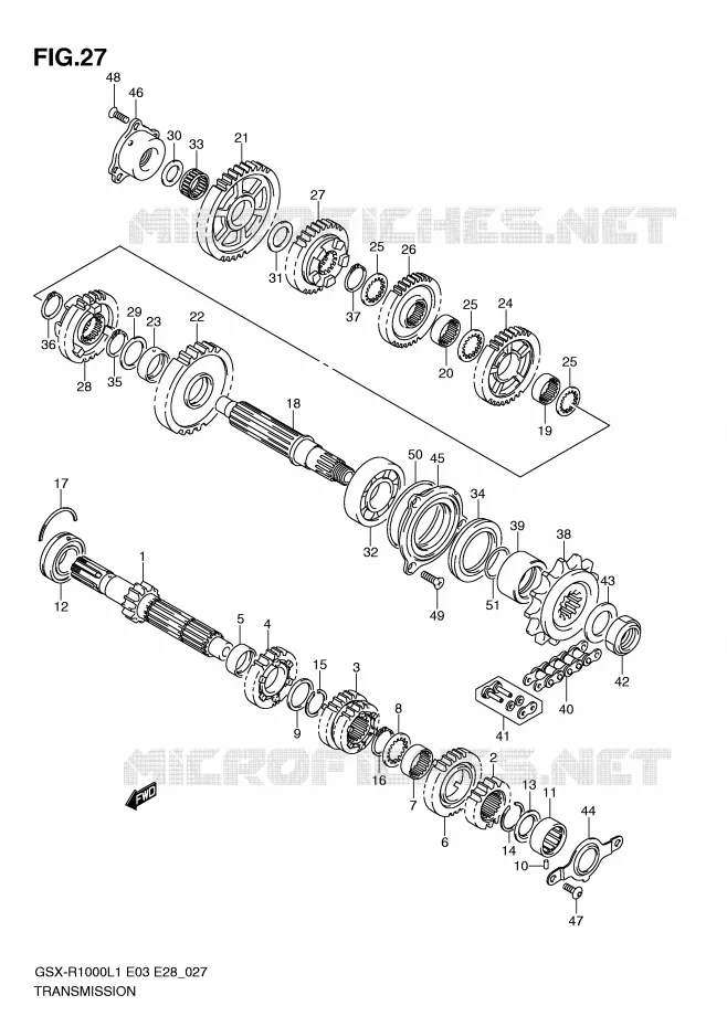 TRANSMISSION Suzuki MOTO 1000 GSX-R 2011  GSX-R1000L1(E3/E28)