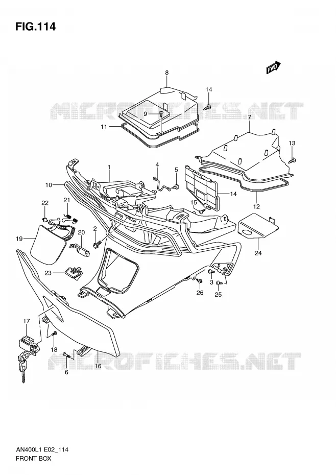 VIDE POCHE Suzuki SCOOTER 400 BURGMAN 2011  AN400AL1(E2)