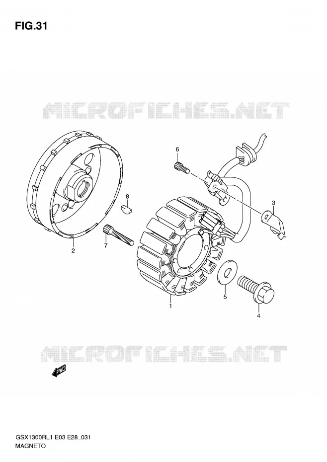 ALLUMAGE ROTOR - STATOR Suzuki MOTO 1300 HAYABUSA 2011  GSX1300RL1(E3/E28)