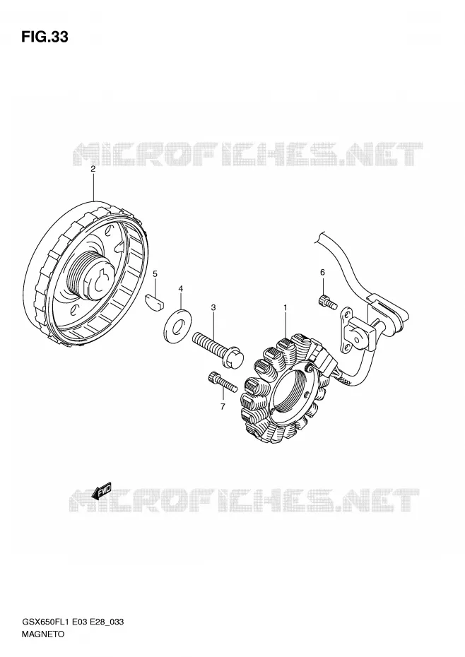 ALLUMAGE ROTOR - STATOR Suzuki MOTO 650 GSX-F 2011  GSX650FL1(E3/E28)