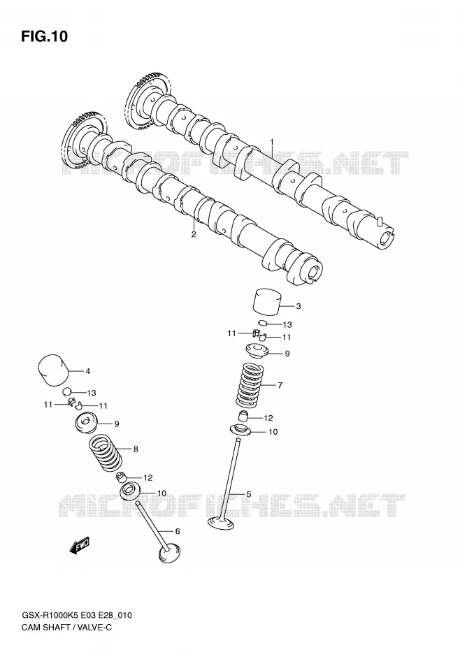 ARBRE A CAMES - SOUPAPES Suzuki MOTO 1000 GSX-R 2006  GSX-R1000 K6(E33)