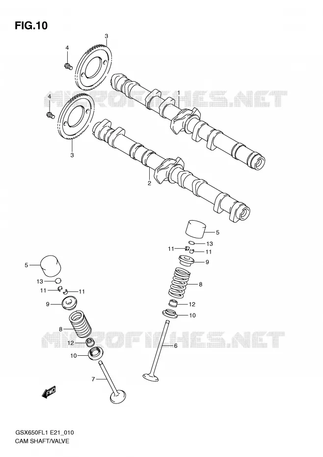 ARBRE A CAMES - SOUPAPES Suzuki MOTO 650 GSX-F 2011  GSX650FUAL1(E21)