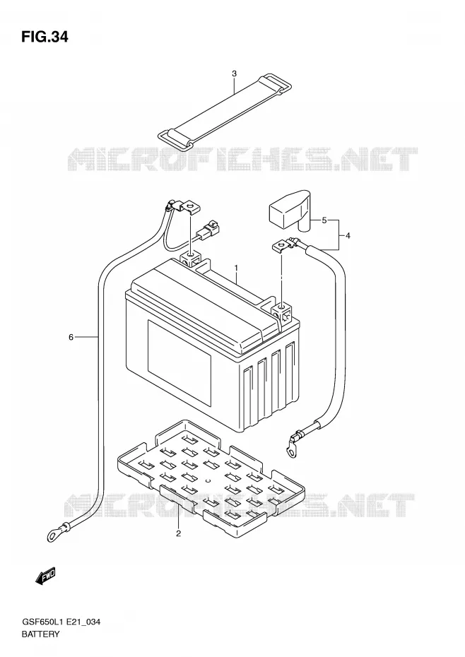 BATTERIE (GSF650L1 E21) Suzuki MOTO 650 BANDIT 2011  GSF650UL1(E21)