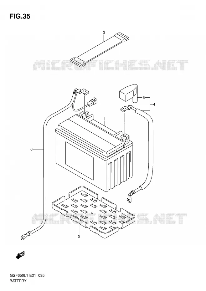 BATTERIE (GSF650UL1 E21) Suzuki MOTO 650 BANDIT 2011  GSF650AL1(E21)