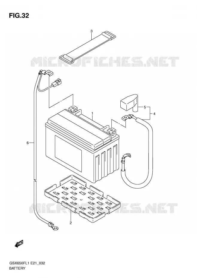 BATTERIE (GSX650FL1 E21) Suzuki MOTO 650 GSX-F 2011  GSX650FUAL1(E21)