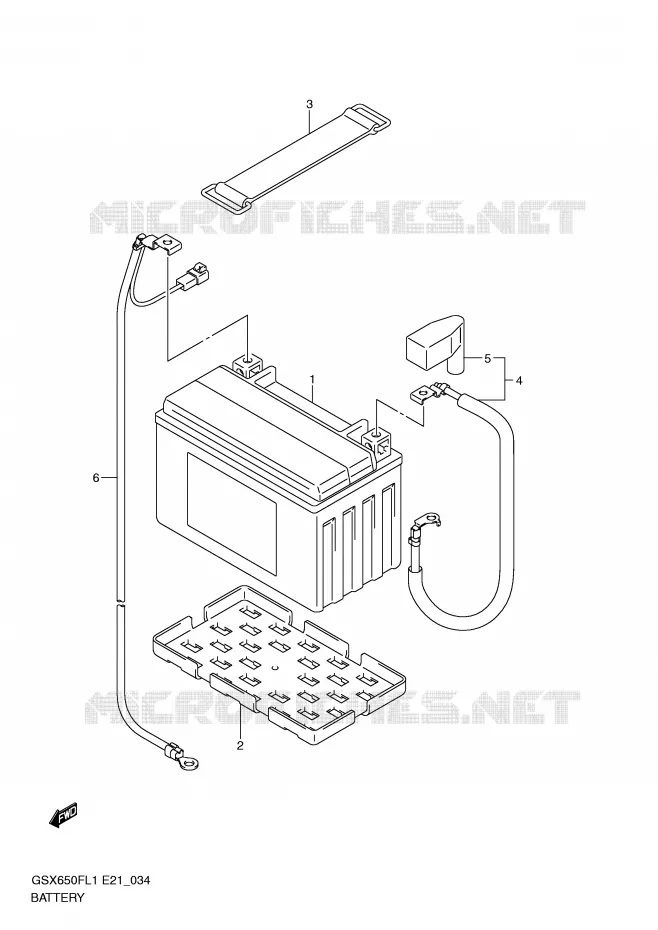 BATTERIE (GSX650FUL1 E21) Suzuki MOTO 650 GSX-F 2011  GSX650FUAL1(E21)