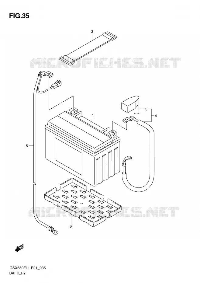 BATTERIE (GSX650FUL1 E24) Suzuki MOTO 650 GSX-F 2011  GSX650FAL1(E21)