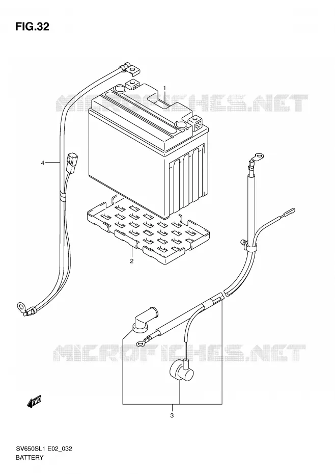 BATTERIE (SV650SAL1 E24) Suzuki MOTO 650 SV 2011  SV650SAL1(E2)
