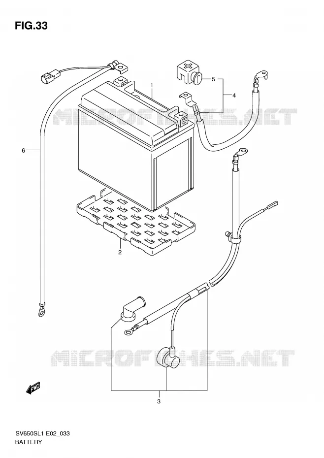 BATTERIE (SV650SUL1 E24) Suzuki MOTO 650 SV 2011  SV650SAL1(E2)